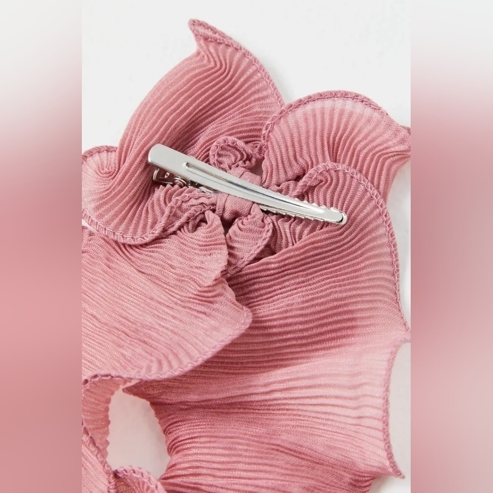 NWT Free People Rizzo Crinkled Bow Rusty Pink - Picture 5 of 13
